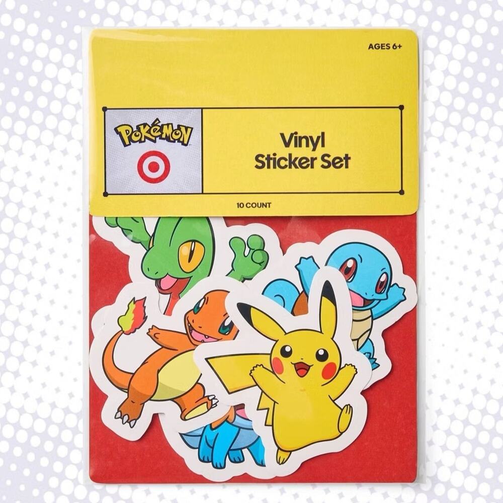 Pokémon x Target 10ct Vinyl Sticker Set New Pack (3)
